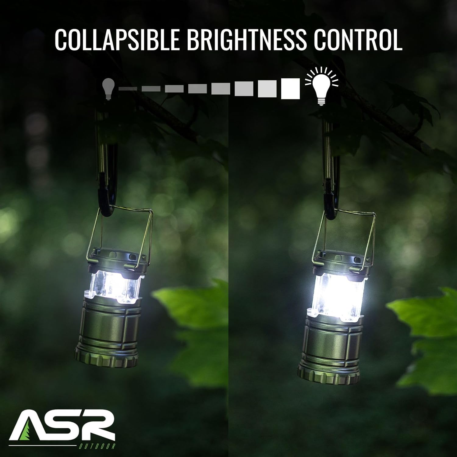 ASR Outdoor 3pc COB Collapsible Camping Lantern Set Hiking Gear Outdoor Lights Emergency Supplies, Assorted Colors
