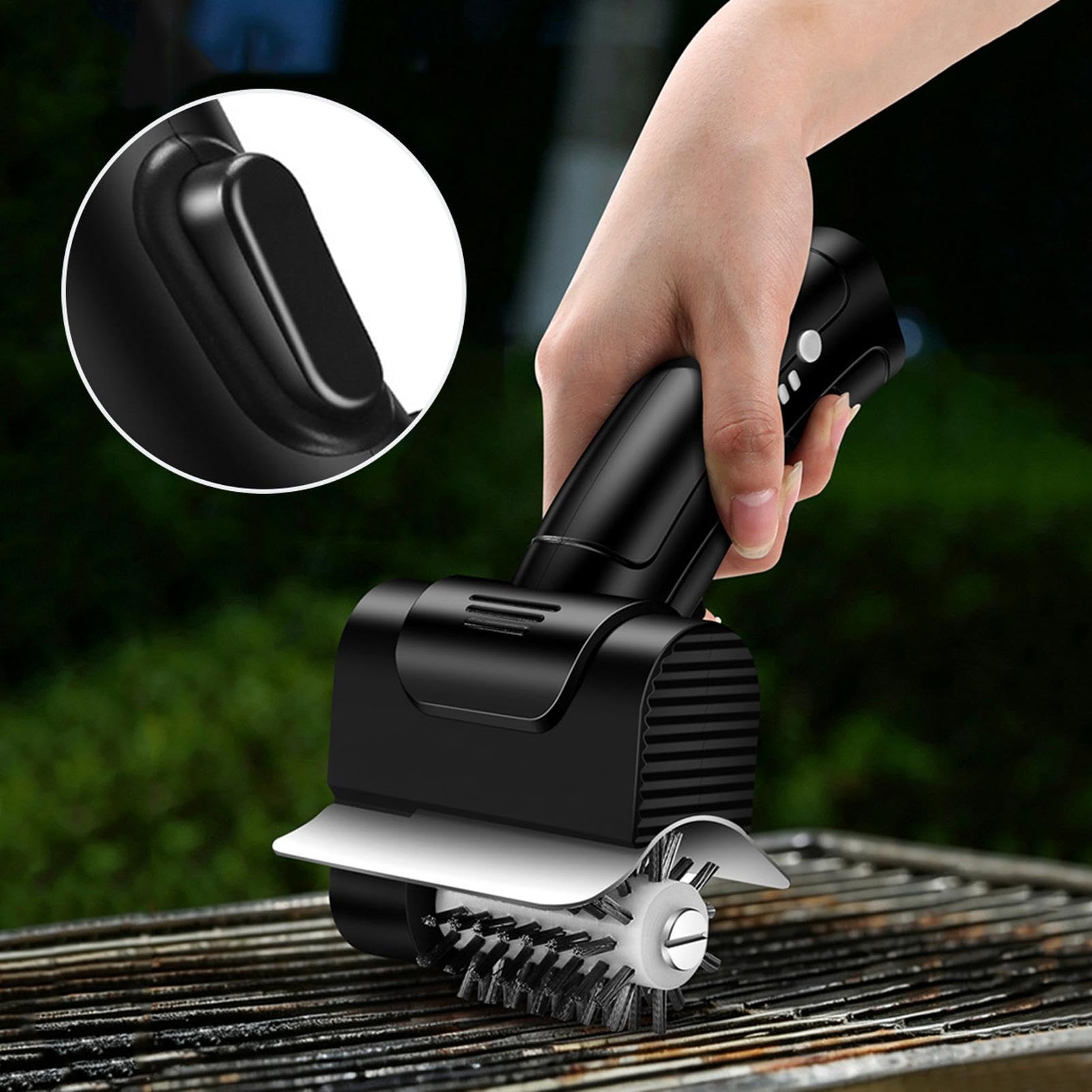 Spazzola elettrica per barbecue ricaricabile senza fili | Pulitore elettrico per griglia da campeggio, picnic, cucina, feste all'aperto, donne e uomini