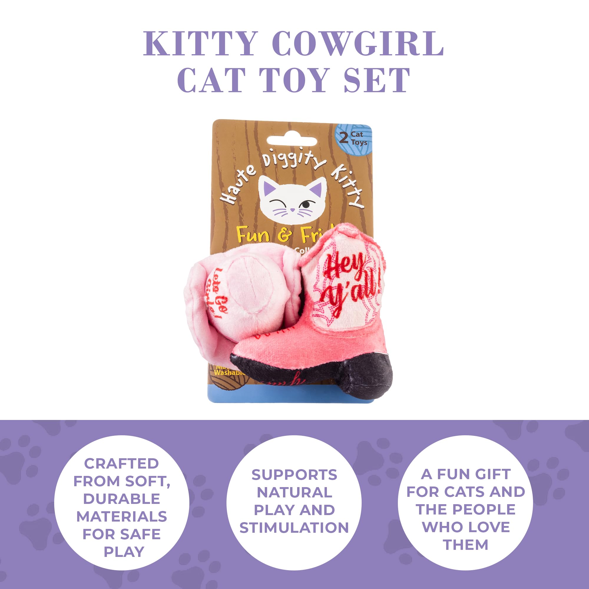 Amazon.com: Haute Diggity Kitty Cowgirl Set, Plush Cat Toys Catnip