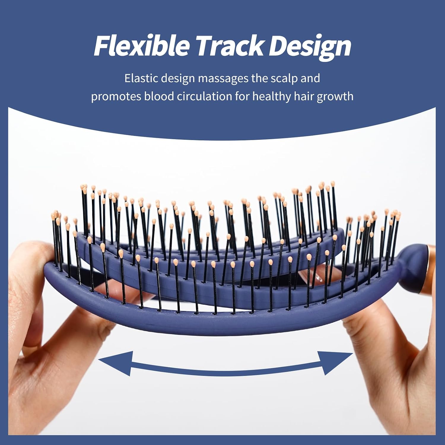 SHINLEA Speed Dry Detangler Brush, Spiral Vented Detangling Brush for Wet Hair, Metal-Infused Luxury Gold Handle, Curved Hairbrush with Massage Soft Bristles