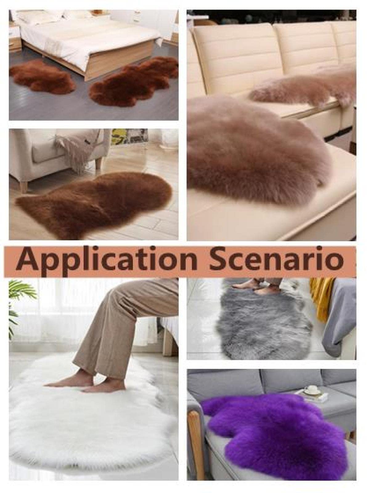 Spitzenqualität Lammfellimitat Teppich, Flauschig Weiche Nachahmung Wolle Teppich Longhair Fell Optik Gemütliches Schaffell Bettvorleger Sofa Matte Pink 60 * 200cm
