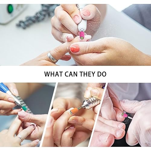 Miniatura 6 de KOYOPEPI - Bandas de lijado para taladro de uñas, brocas de lijado de uñas #80#150#240, 210 unidades de color grueso y fino, bandas de lijado de