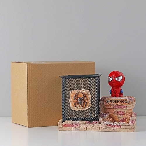 Miniatura 6 de BREIS Soporte para bolígrafo de Spiderman, novedad creativa, decoración de escritorio de oficina, caja de almacenamiento de artículos de papelería,