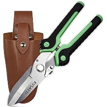 Heavy Duty Scissors All Purpose Utility Shears for Cardboard,Green | 9" Suitable for household, industrial and outdoor use, it cuts cardboard, soft copper wire, metal mesh, woven bags and more.
