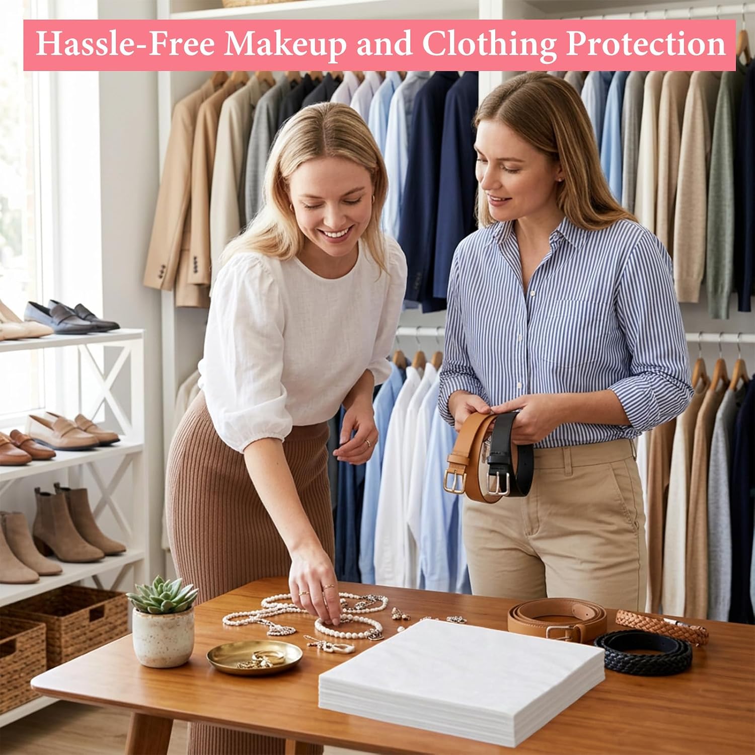 200 Pack Disposable Face Makeup Protector Hood, 16" x 15.8" Non-Woven Breathable Beauty Mask for Women, Large Cover for Hair and Clothes, Perfect for Wedding, Fitting Room, and Salon