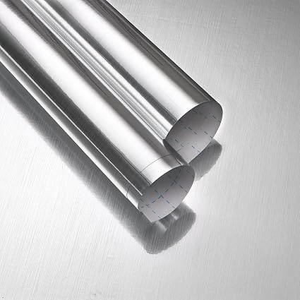 Amazon アルミシート 壁紙シール ステンレス シート メタリック 耐熱シール キッチン リメイクシート のり付き 金属 質感 40cm 3m カッティングシート シルバー はがせる 壁紙 厚手 無地 銀 光沢 模様替え リフォーム ウォールステッカー 防水防油 防汚 防カビ Diy 補修