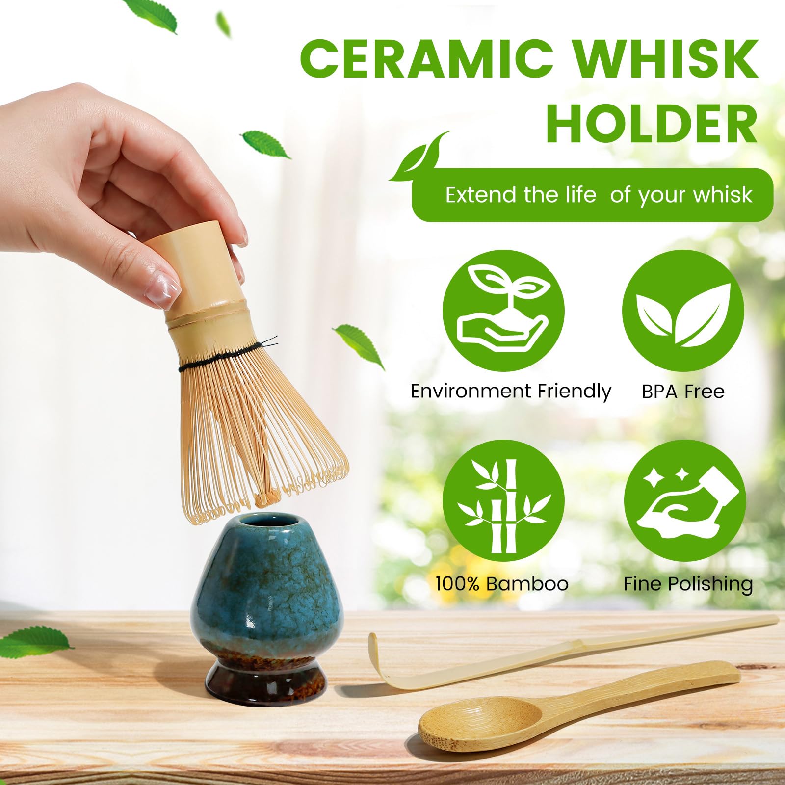 nsemble Fouet à thé vert matcha de qualité supérieure en bambou naturel - Outil de préparation de poudre de matcha - pour la cérémonie du thé, la boisson (Chang Sui) | Le nsemble Fouet à thé vert matcha de qualité supérieure en bambou naturel - Outil de préparation de poudre de matcha - pour la cérémonie du thé, la boisson (Chang Sui) | Le