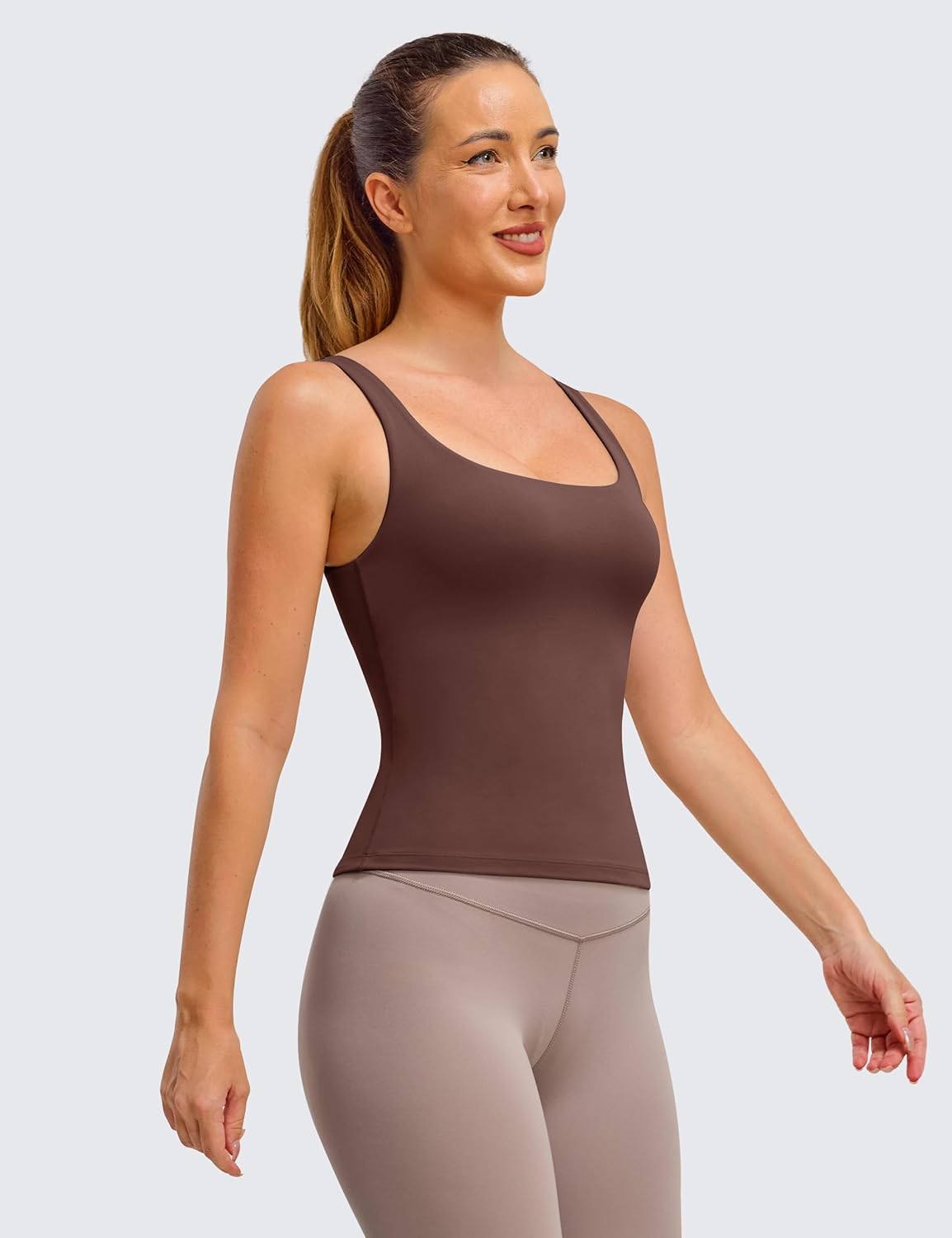 BAYDI Clouduxi Tank Tops with Built in Bras-Square Neck Workout Tops Padded Yoga Shirts Gym Athletic Sleeveless Camisole - Image 4