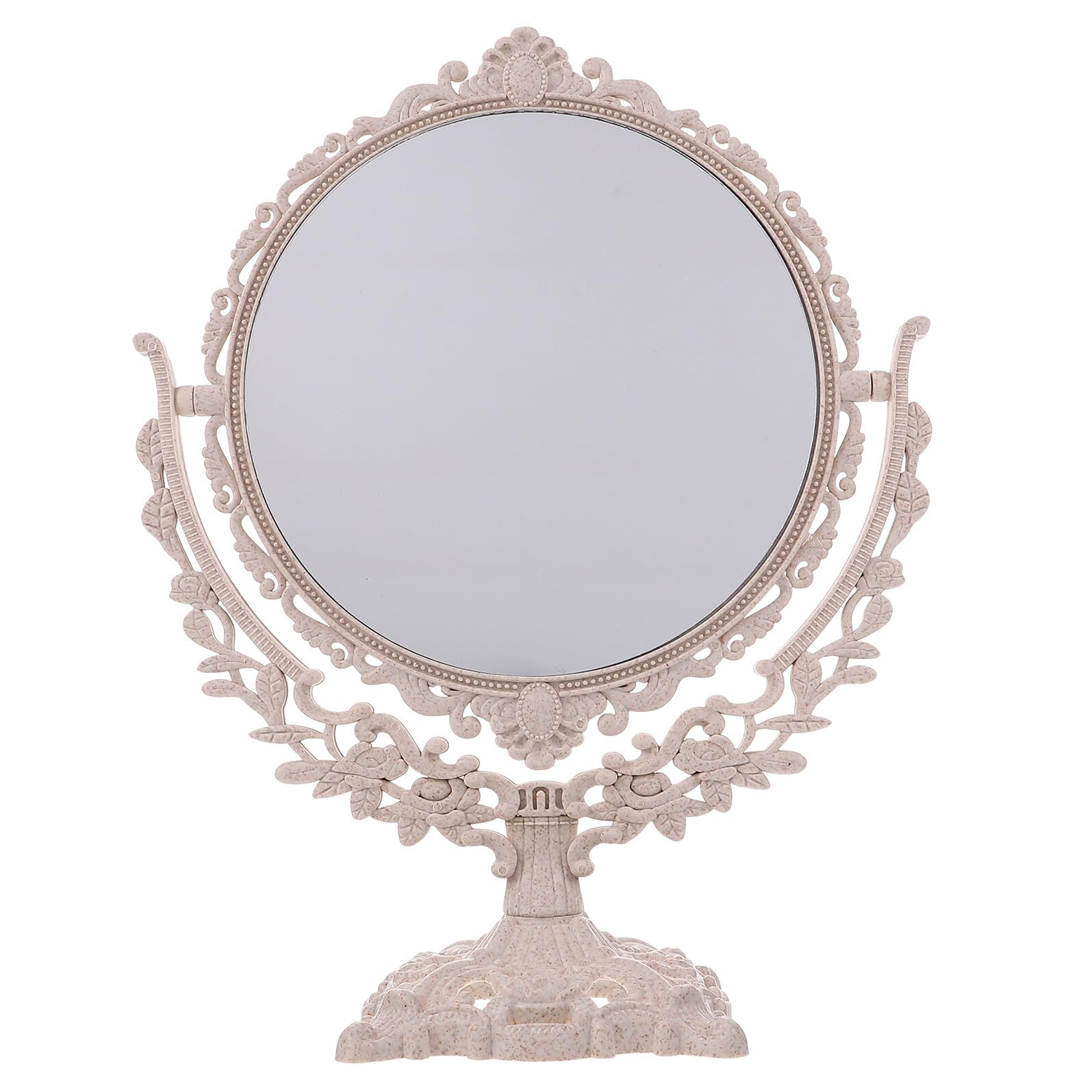 Miroir rond vintage double face sur pied rotatif SEWACC grand format pour un maquillage précis