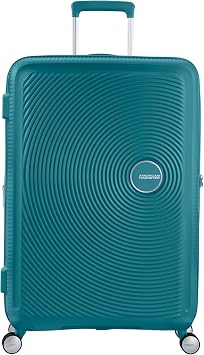 American Tourister Soundbox - Hard Shell Suitcase 77 cm Large - Trolley Suitcase with 4 wheels, TSA Lock, Expandable & Light - 97/110 L - Green (Jade Green)