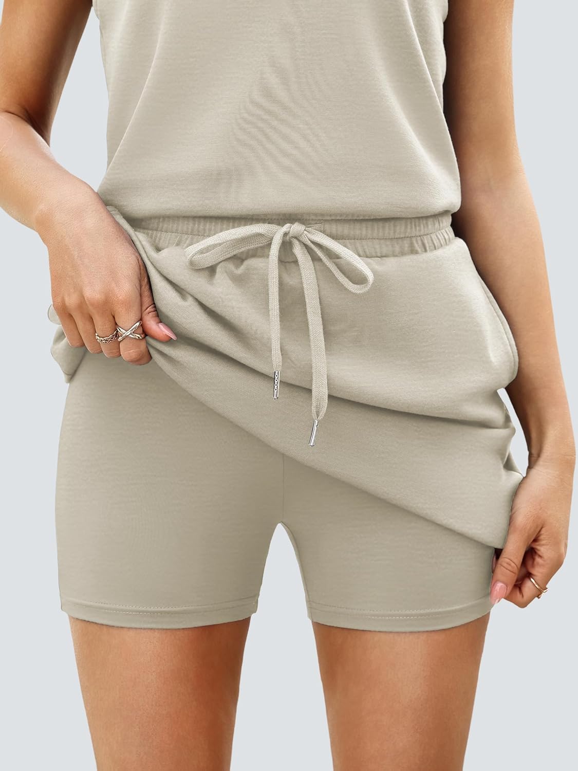 Casly Lamiit 2 Piece Skirt Sets for Women Summer Half Zip Travel Outfits Cap Sleeve Lapel Tops Matching Tennis Skirt - Image 6