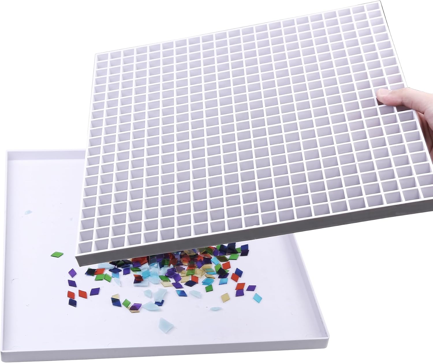 12"x12" Stained Glass Cutting Mat with Removable Debris Tray – Catches Glass Fragments for Scoring, Cutting, and Mosaic Projects, 1 pack