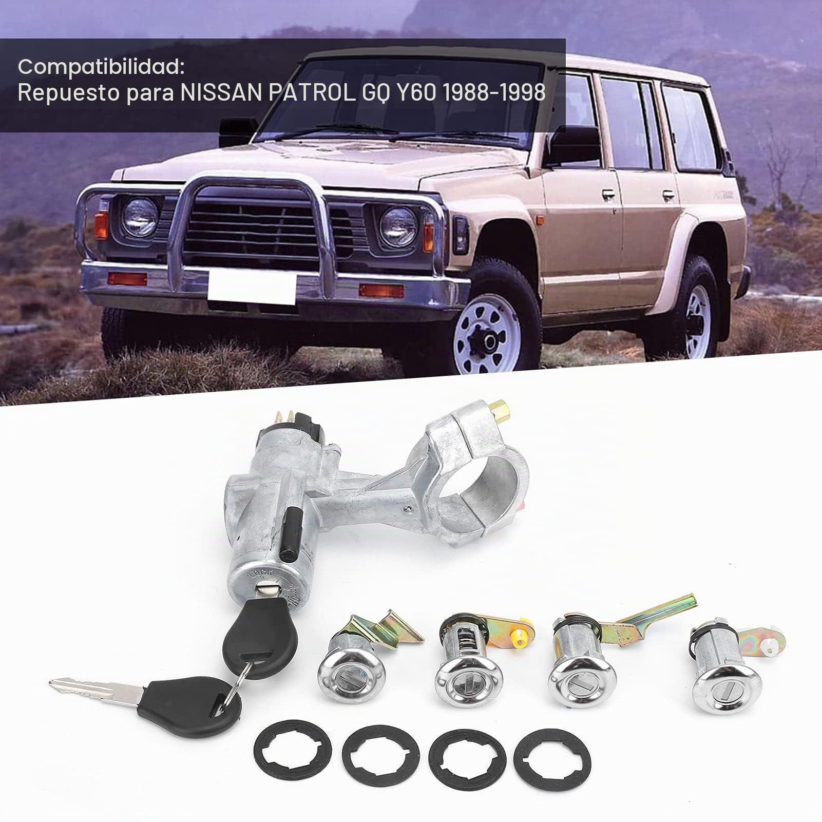 Barril de encendido, reemplazo del juego de puertas con cerradura de dirección para NISSAN PATROL GQ Y60 1988-1998