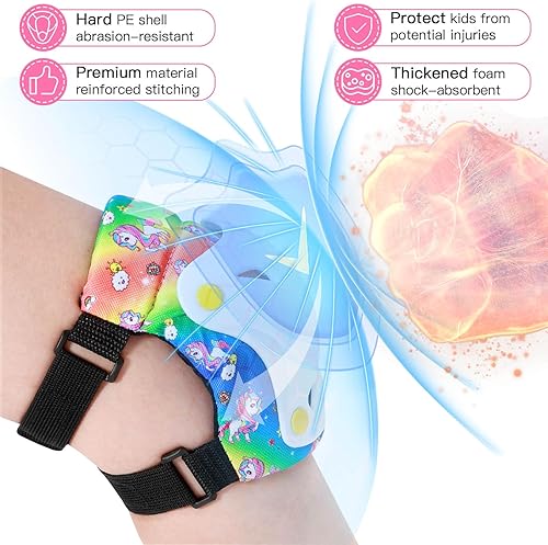 Miniatura 2 de Unicorn Hunter Juego de equipo de protección para niños, rodilleras de unicornio para niños de 3 a 15 años, muñequeras y coderas, rodilleras para