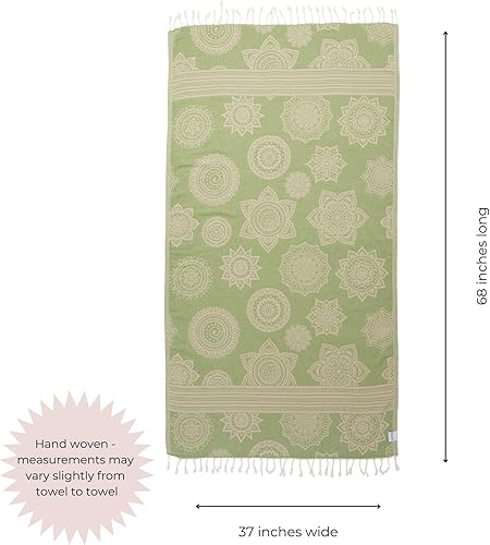 Miniatura 10 de InfuseZen Peshtemal 100% algodón, toalla turca reversible para el baño, playa o piscina, toalla fina para viajes, gimnasio, yoga, spa, 68 x 37