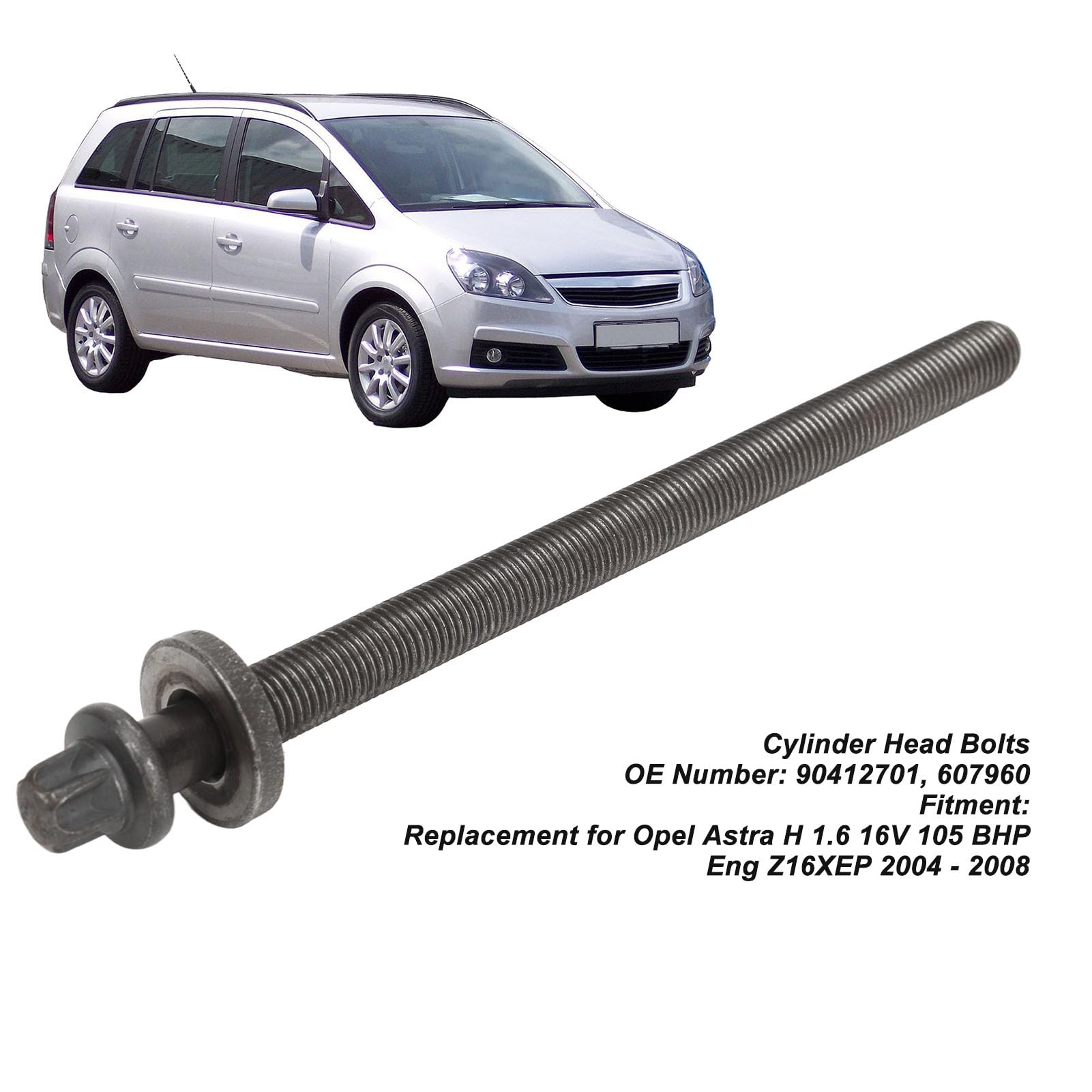 10 pezzi di bulloni per testata del cilindro 90412701, kit di prigionieri per testata del motore ad alta precisione, ricambio in metallo resistente per Meriva Vectra