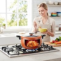 Vista 2 de Olla a presión – Utensilios de cocina antiadherentes de gran capacidad con tapa transparente Utensilios de cocina a presión de hierro