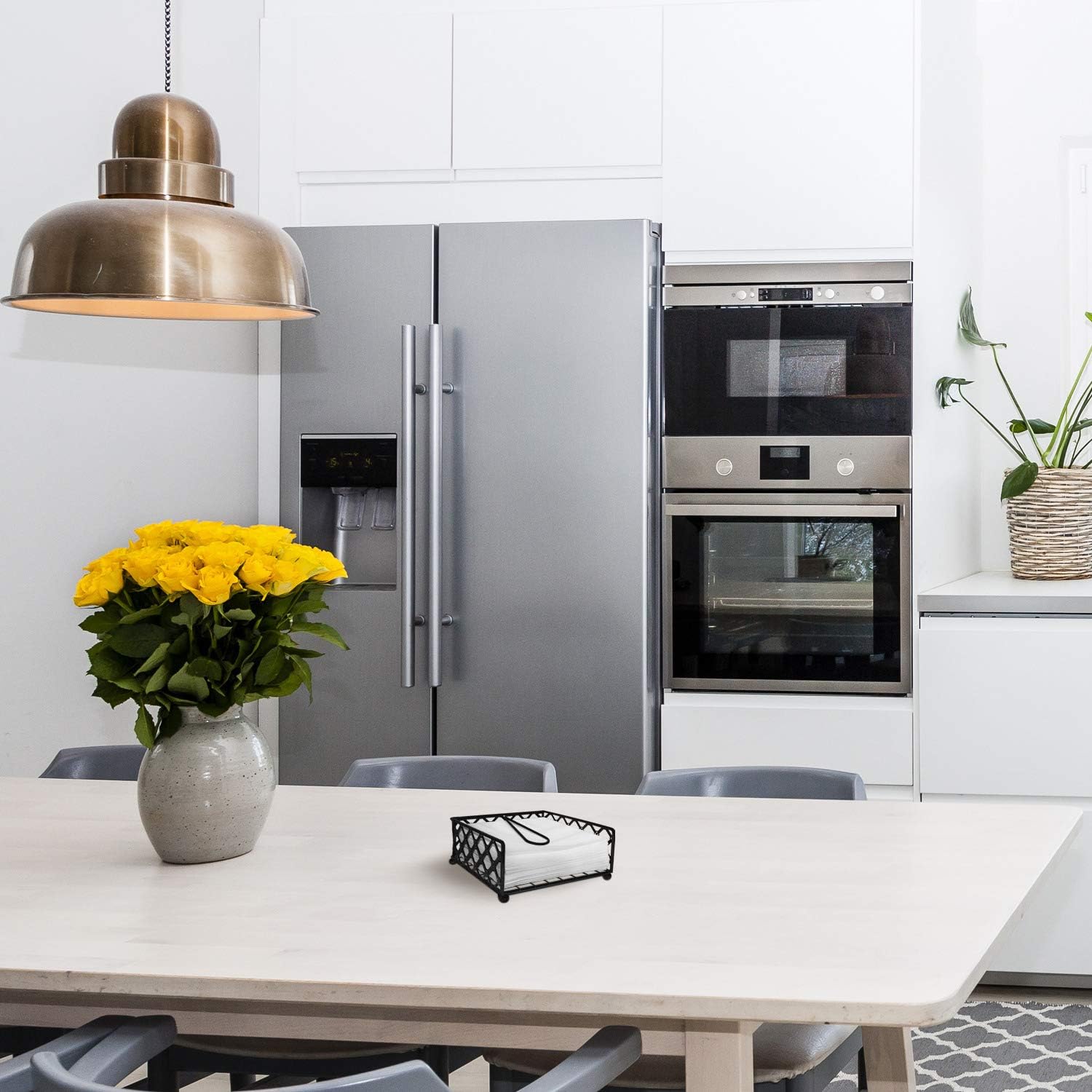 Blue Donuts Lattice Collection Napkin Holder – Napkin Holders for Tables, Dining Table Napkin Holders for Kitchen, Flat Napkin Holder, Black: Home & Kitchen