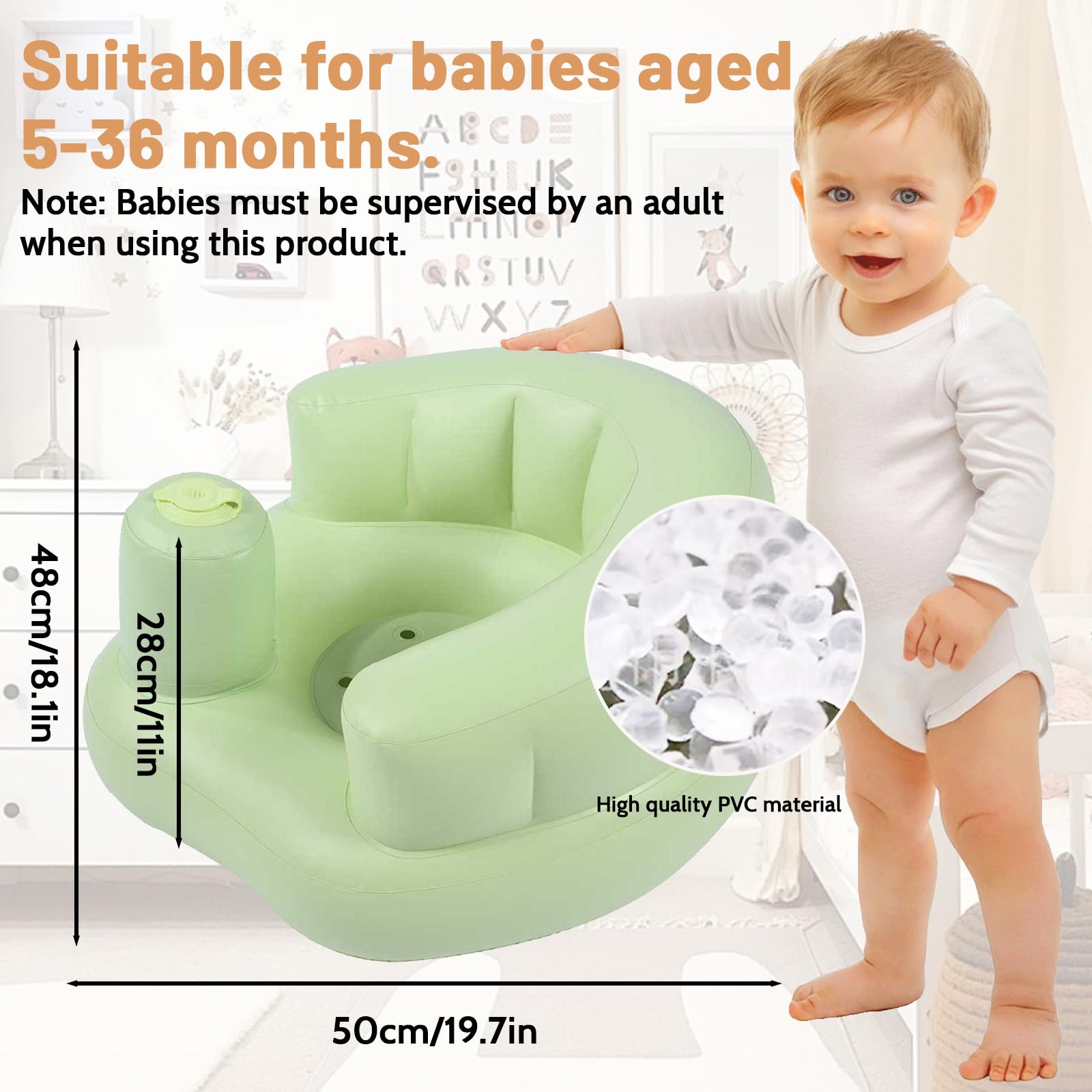 Silla Bebe Playa Asiento Inflable Para Bebé PVC Seguro Soporte