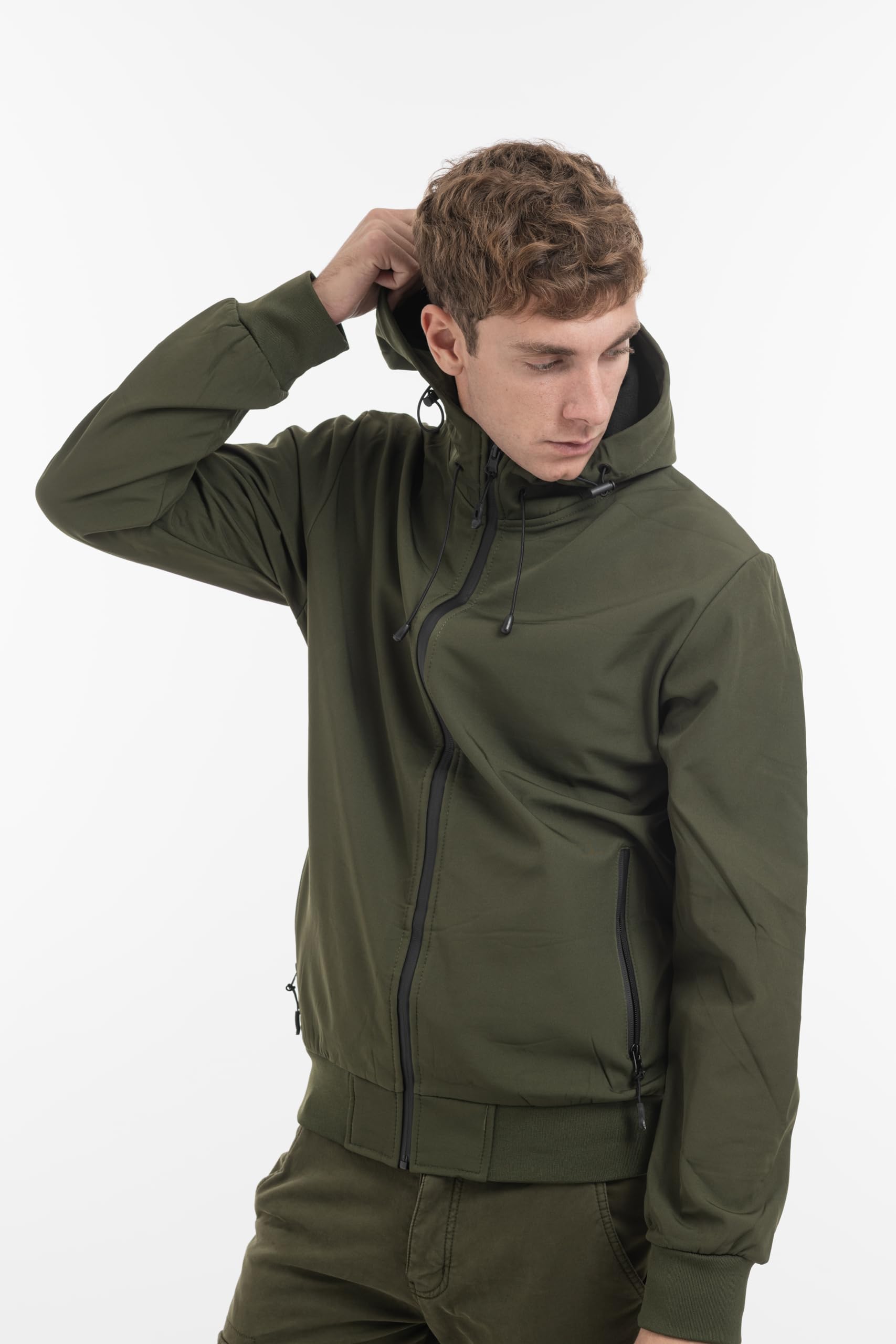 TONY BACKER Giacca Jacket Uomo In Softshell Impermeabile Antivento con Cappuccio Giubbotto Caldo Per Trekking Casual 6860
