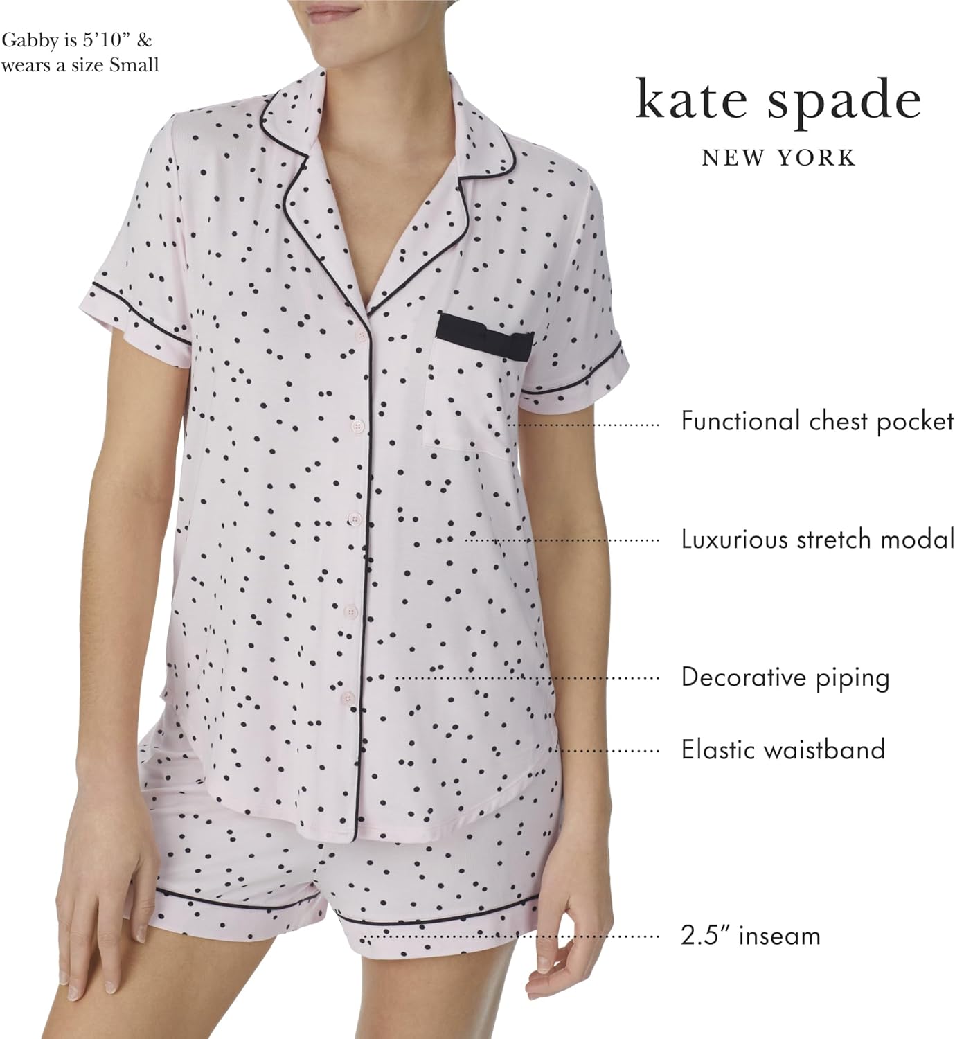 kate spade new york womens Kate Spade New York Women's Short Bottoms Pj Set - Image 4