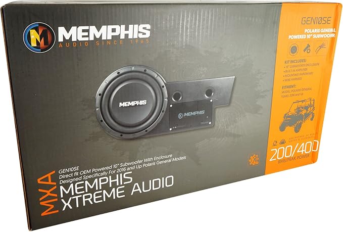 Memphis GEN10SE 400w Subwoofer 10" con Parlantes Rockville para Polaris General miniatura 9