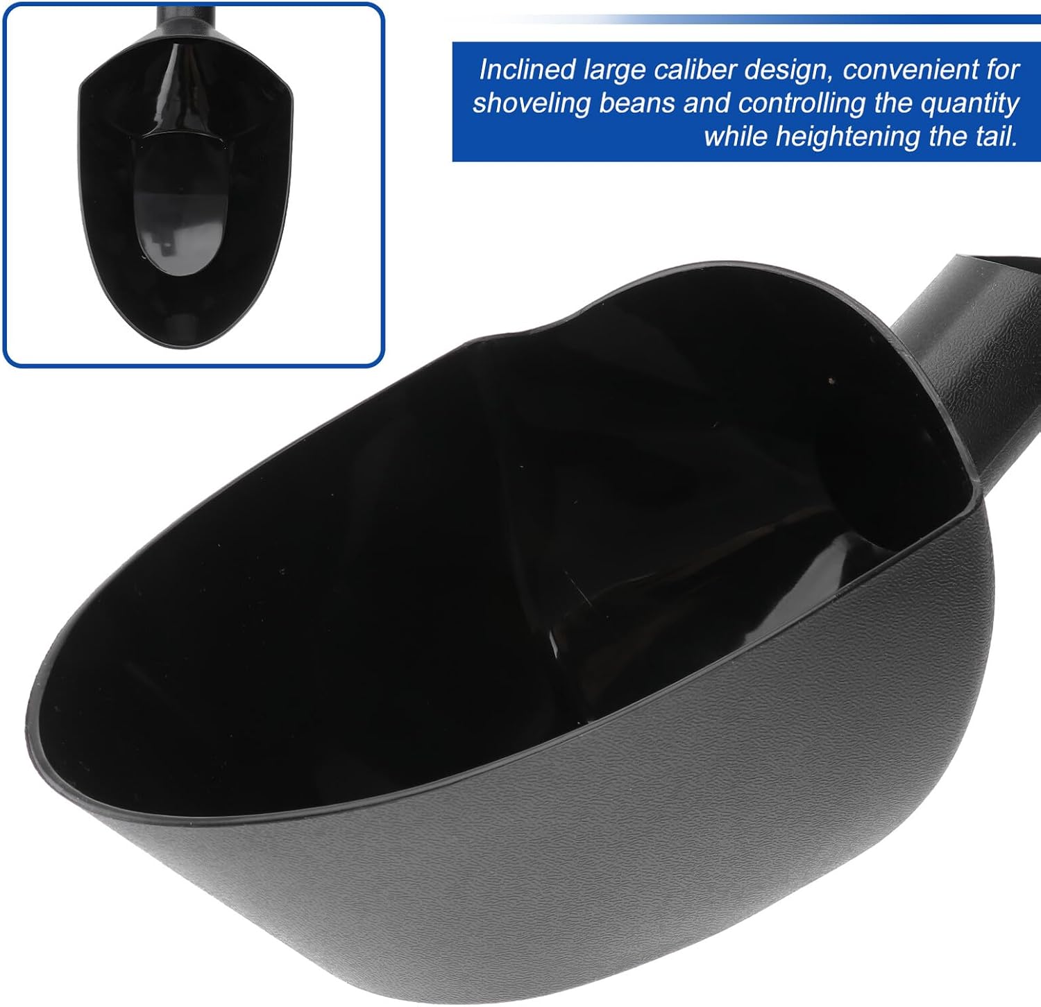 TIDTALEO Large Capacity Coffee Beans Shovel Food Scoop Portable Lightweight Scoop for Home Cafe Shop Ergonomic Design for Weighing Pouring Beans Dark Grey