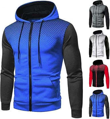 zip up panel drawstring hoodie