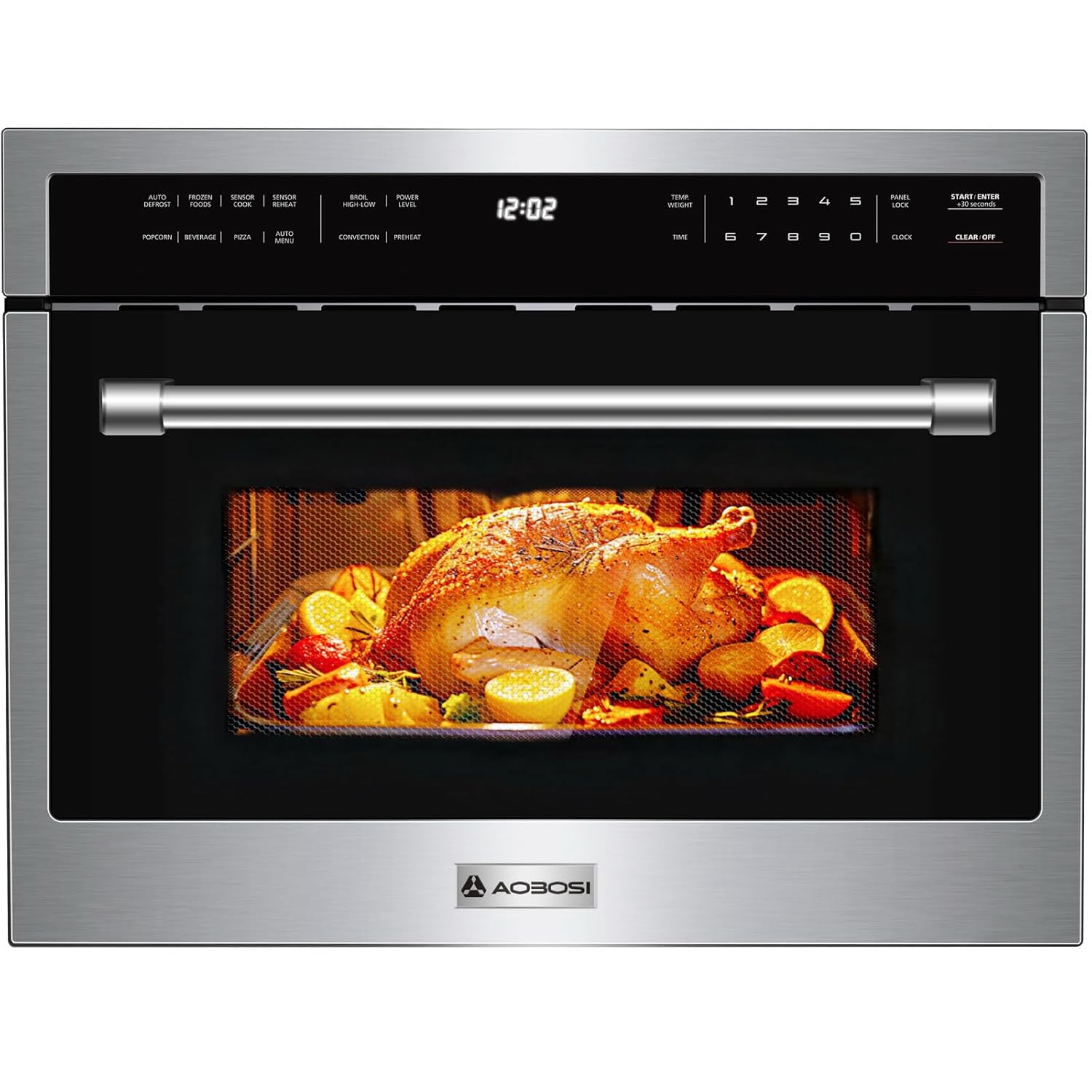 AAOBOSI 24 Inch Built in Microwave Convection Oven 1 6 Cu Ft Wall Microwave Ovens Air Fryer Combos