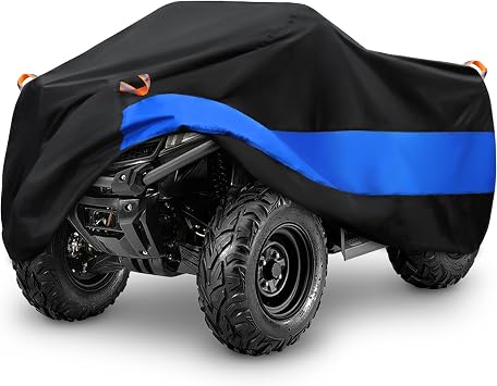 MORNYRAY ATV Cover Waterproof Heavy Duty Universal Quad Cover Outdoor Storage Cover 4 Wheeler UV Protection for Polaris Yamaha Honda Suzuki Kawasaki Black, A2-82.7''L x 47.2''W x 45.2''H