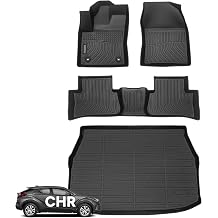 Floor Mats & Cargo Liner for Toyota CHR/C-HR 2018-2022 | All Weather TPE Car Mats Waterproof Heavy Duty Floor Liners Custom Fit for C-HR Accessories- Black