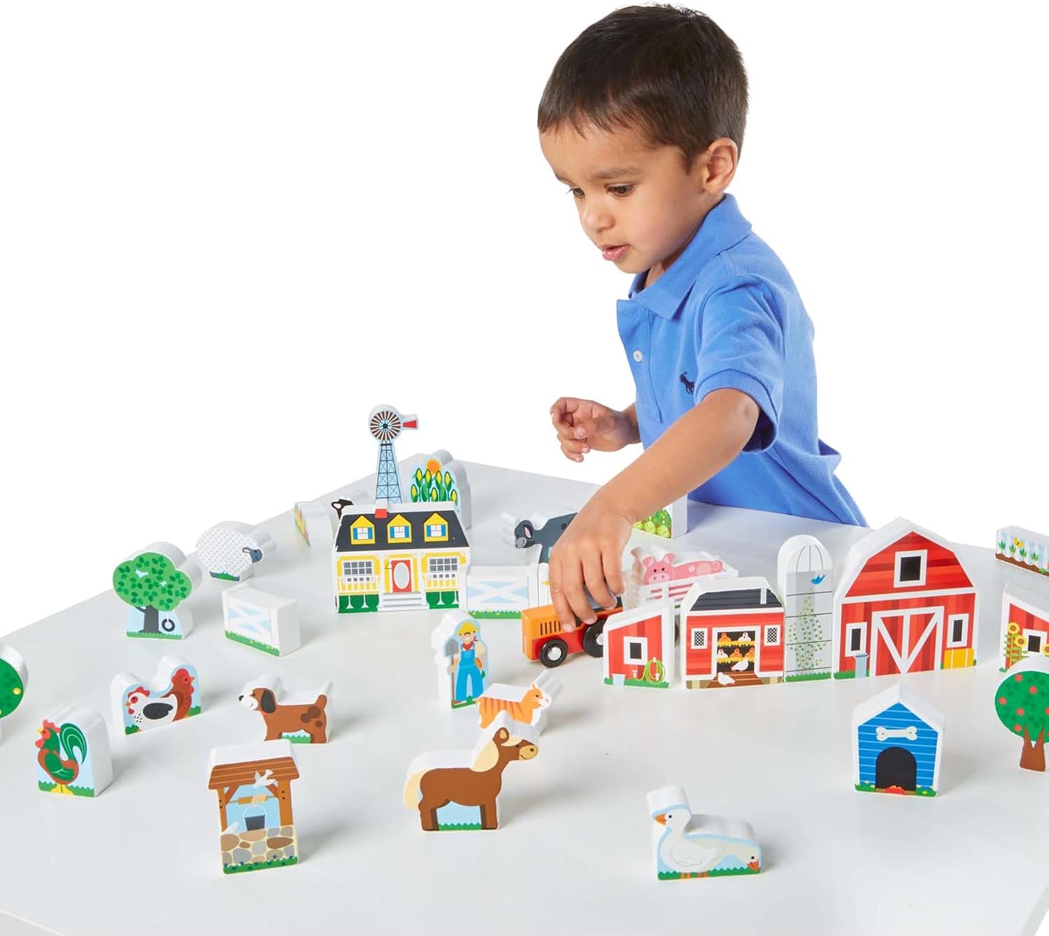 Melissa & Doug Wooden Farm and Tractor Play Set (33 Pcs)