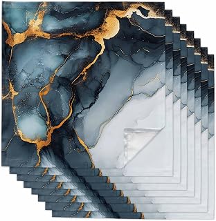 1Pcs Abstract Marble Dinner Napkins Water Duck Green Gradient Watercolor Texture Cloth Napkins 20 x 20 Inch Reusable Washable Soft Napkin Guest Hand Towel for Cocktail, Party, Dinner Supplies