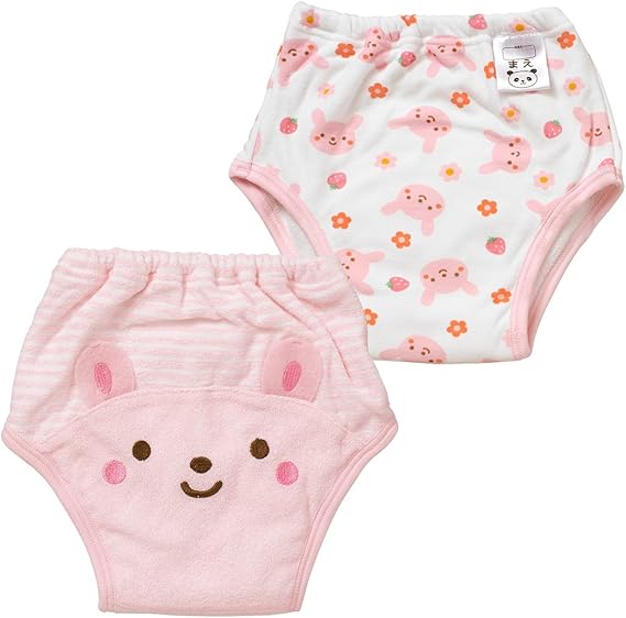 Amazon Co Jp 西松屋 Efd 2枚組6層タイプトレーニングパンツ ウサギ顔総柄 ボーダー 80cm 90cm 95cm 100cm 95 服 ファッション小物