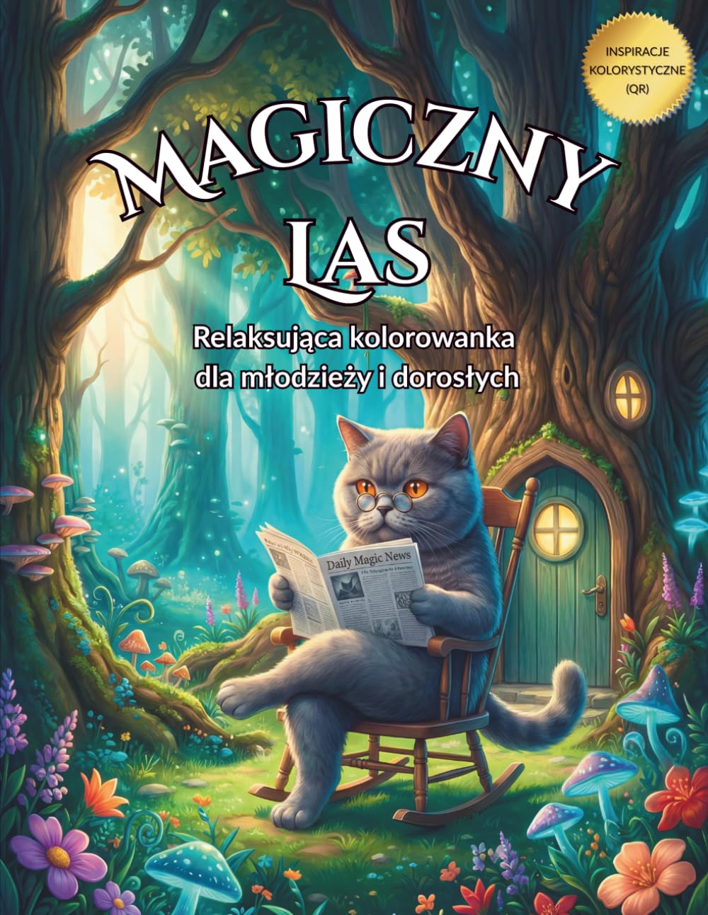 Magiczny Las Kolorowanka dla młodzieży i dorosłych: Relaksujące ilustracje fantasy z inspiracjami kolorystycznymi (QR) | Odstresowanie i kreatywny relaks