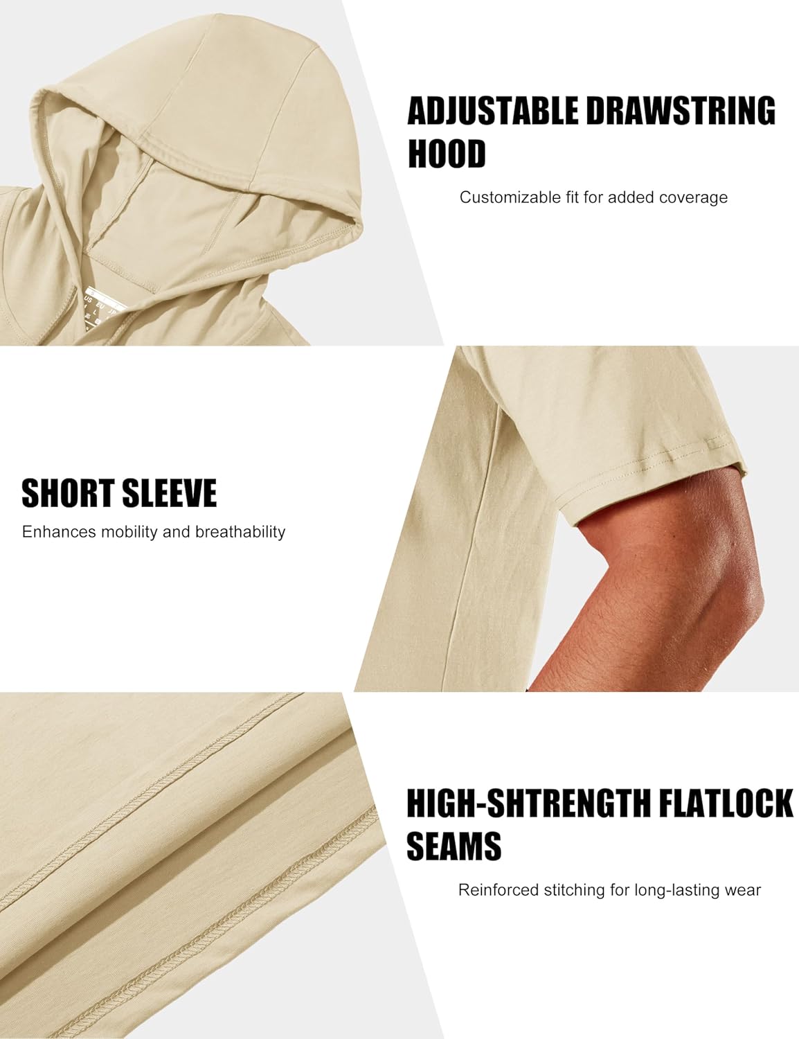 MAGCOMSEN Men's Short Sleeve Hoodie Workout Gym Athletic Cotton Lightweight Hooded T Shirts Sweatshirt - Image 6