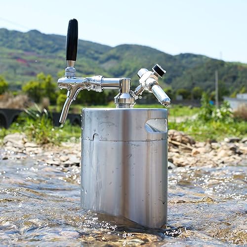 Miniatura 4 de TMCRAFT Mini granelero de barril de 170 onzas, sistema de barril de acero inoxidable presurizado con grifo ajustable que se mantiene fresco y