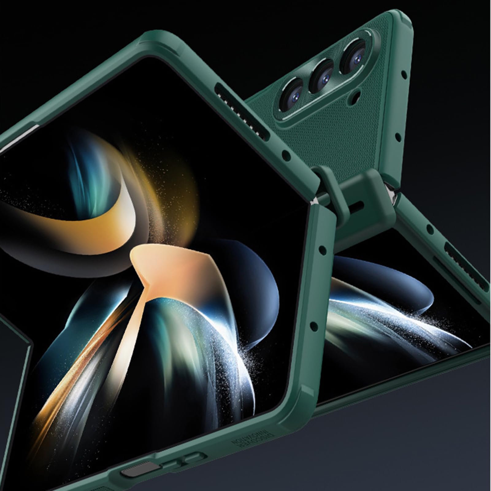 CIRONI Custodia Antiurto per Samsung Galaxy Z Fold 5, Cover con Pellicola Temperata per Schermo, Custodia con Protezione Completa,Verde