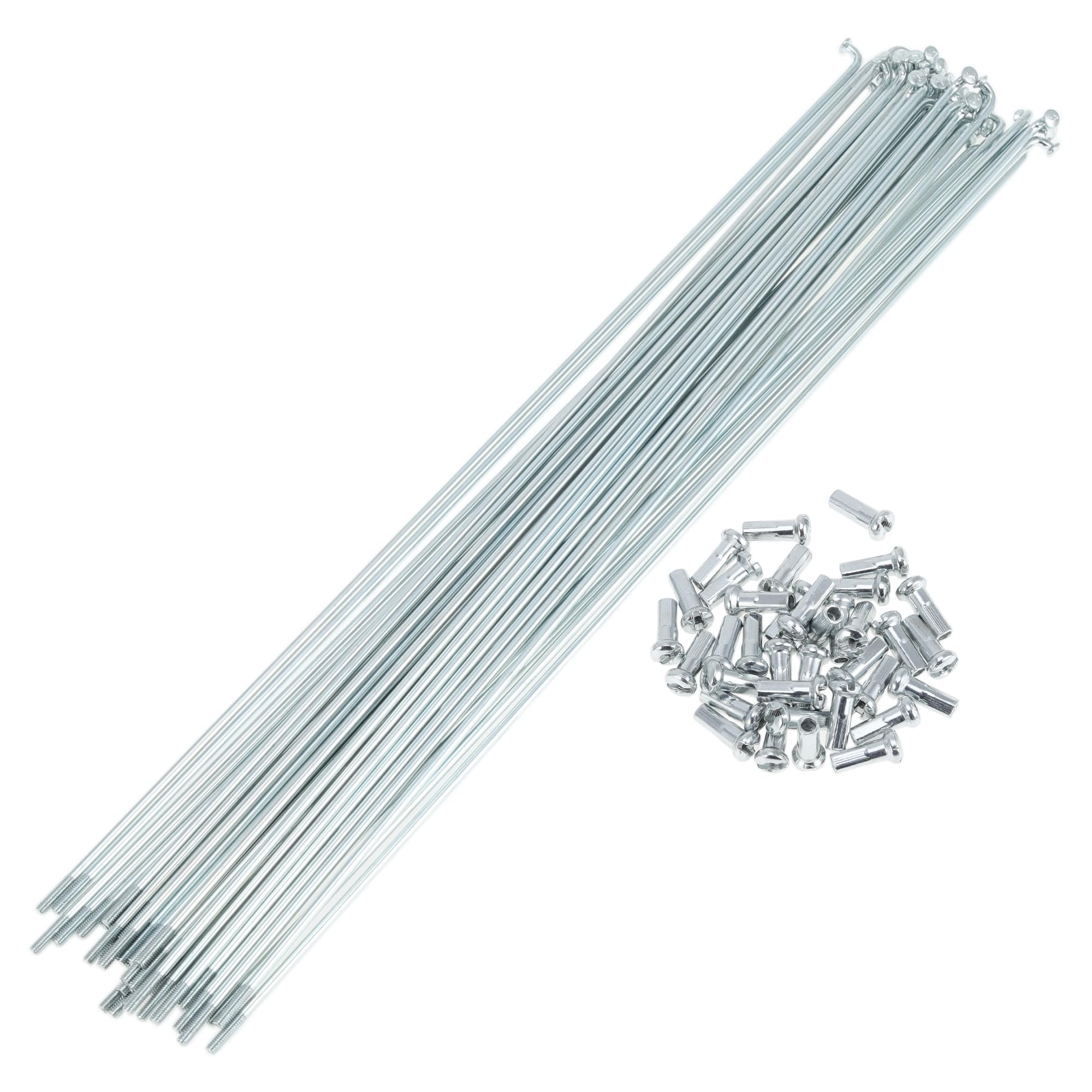 A ABSOPRO 36 Set 13G Bicycle Spokes 273mm Bike Wheel Spokes Galvanized Carbon Steel Silver Tone