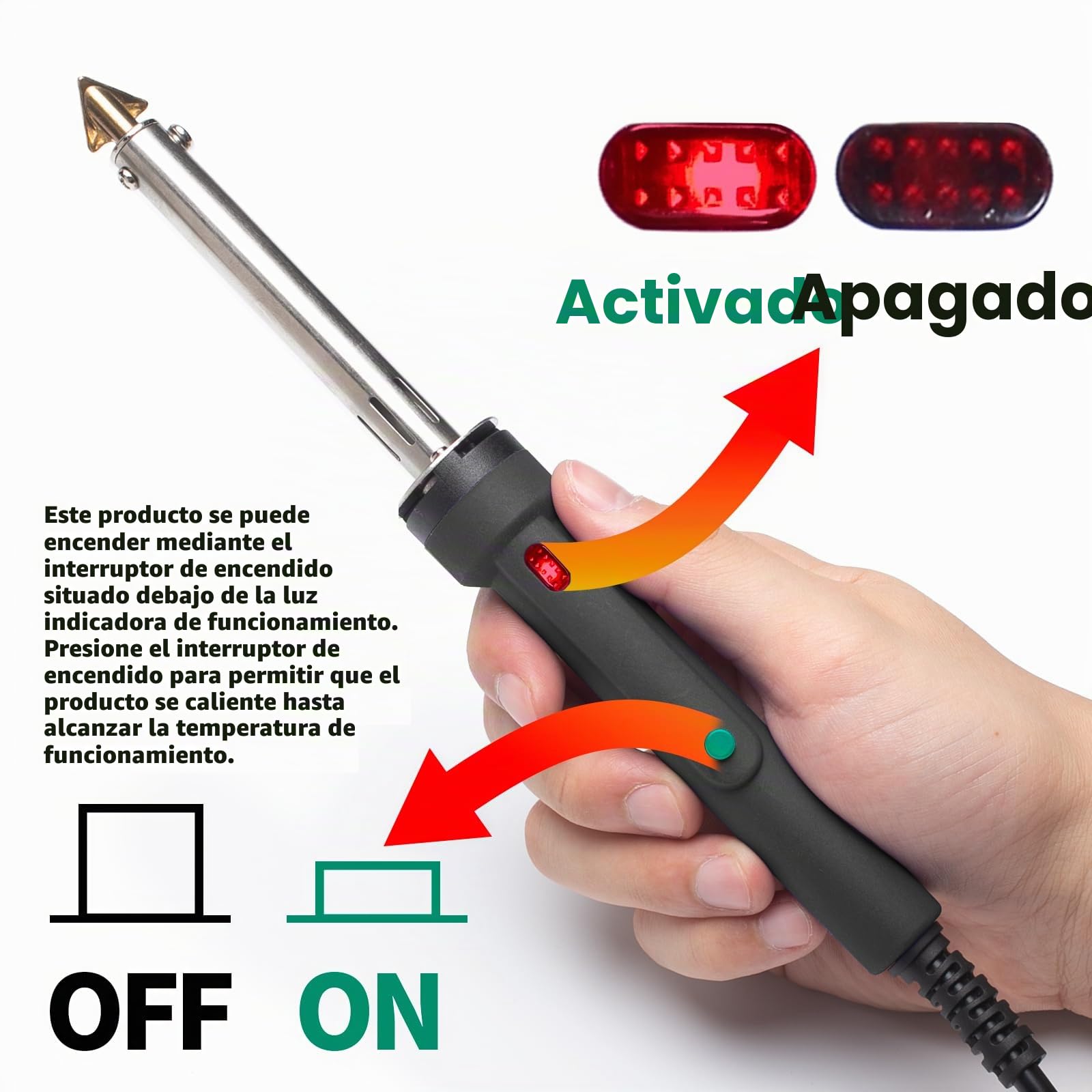 YIHUA 960-IV soldador de plastico soldar plastico con interruptor luz indicadora 3 puntas 20/20 varillas de plástico negro y blanco para soldadura de plástico tanque de combustible reparación(EU Plug)