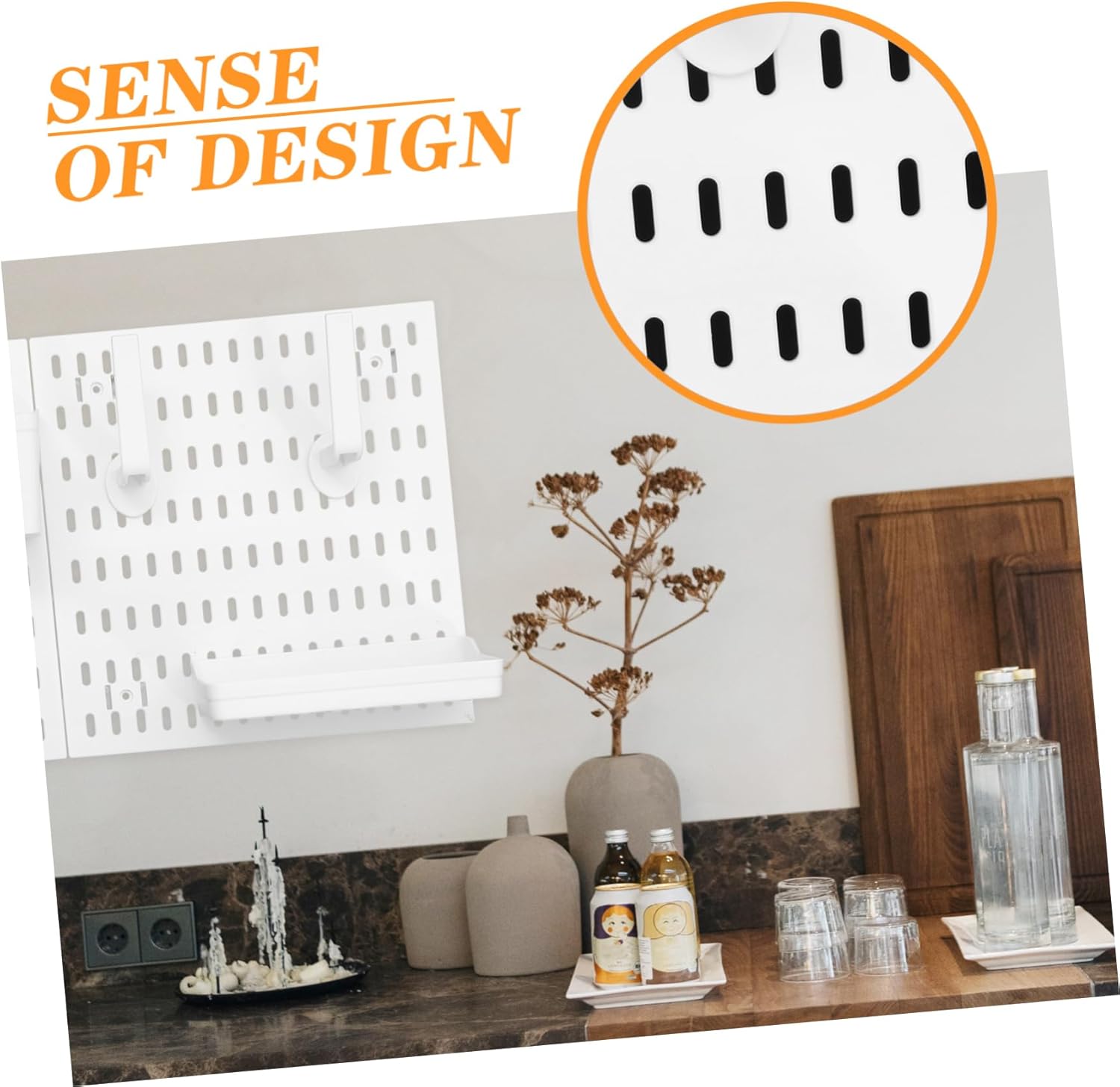 Veemoon 1set Pegboard Wall Organizer Storage Kit with Hooks and Shelves for Home Kitchen and Garage Efficient Wall-Mounted for Maximum Space Utilization