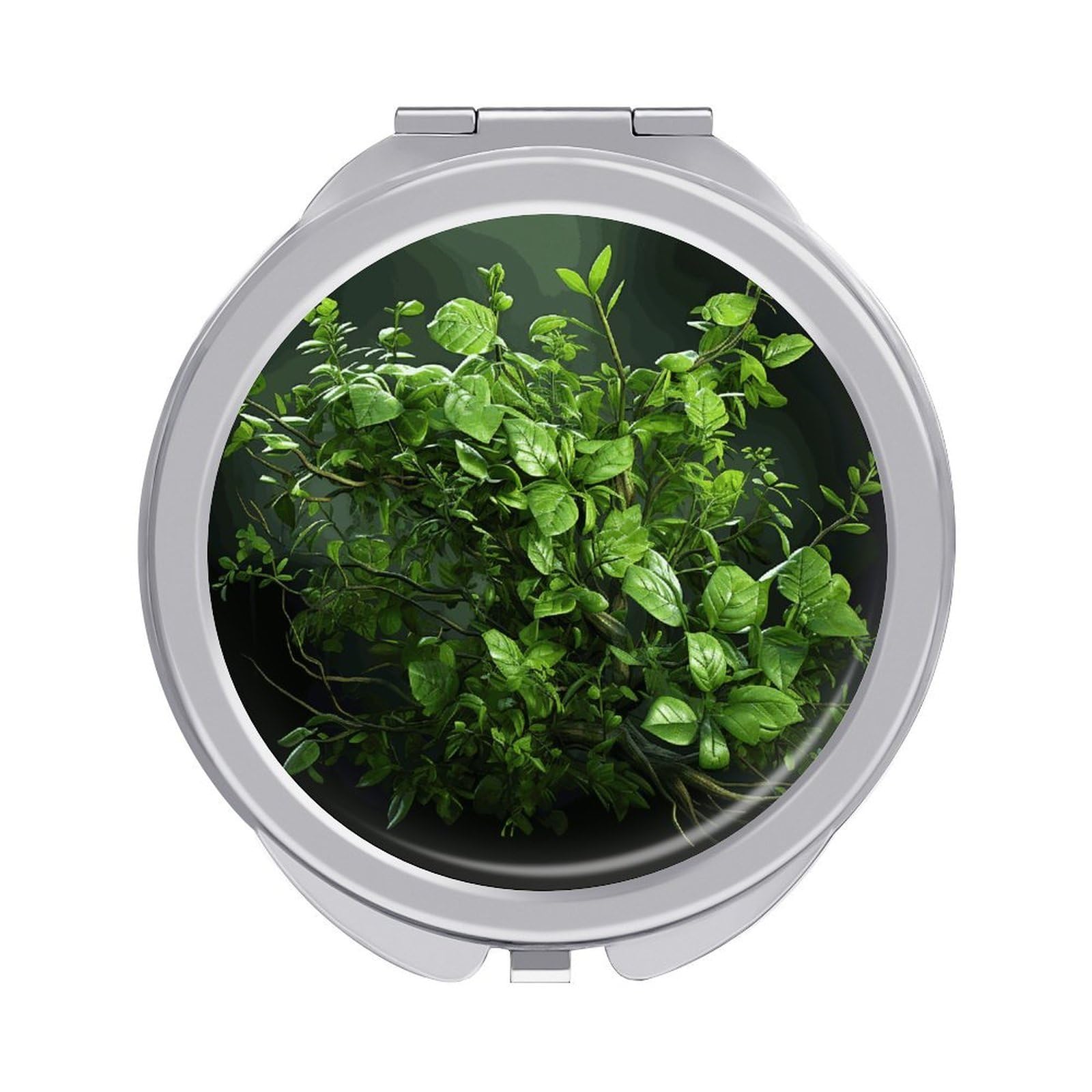 JTREHY Green Leaves Makeup Mirror Portable Folding Mirror Compact Travel Mirrors 2-Sided Round Pocket Mirrors Cute Handheld Beauty Mirror for Handbag Purse for Women Gift