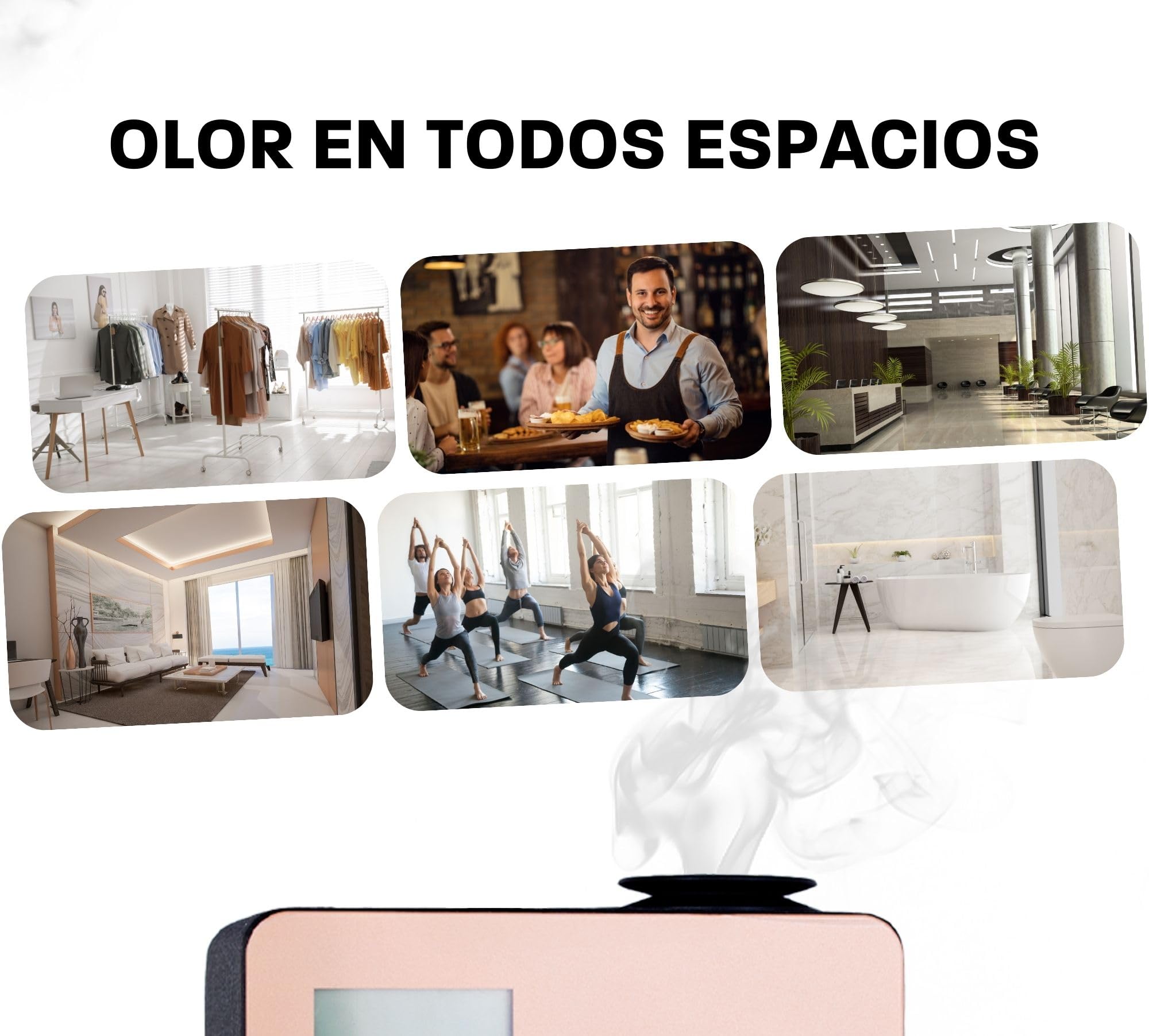 Difusor de Aceites Esenciales 3en1 - Cubre +1000m³ - Ambientador Eléctrico Aromaterapia, Difusor de Aromas Sin Agua & Humidificador Silencioso, Automático - Grandes Espacios, Hogar Tienda