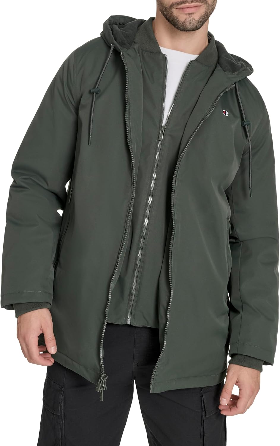 Champion Men's Mid-length Soft Shell Performance Jacket With Sherpa Lining