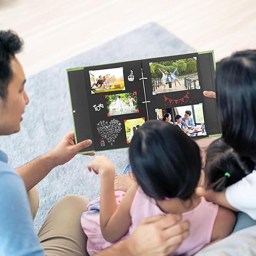 Miniatura 7 de AIOR Álbum de recortes de 11 x 8.3 pulgadas, 60 páginas para fotos de 3 x 5, 4 x 6, 5 x 7, 6 x 8, regalo ideal para cumpleaños, Navidad, álbumes de