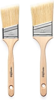 2 - Pack Premium Paint Brushes - 2 and 2.5 Inches Angle Sash Paint Brushes - Made in Italy - Premium Quality Synthetic Bristle Paint Brush Set - Ideal for Professionals and Homeowners