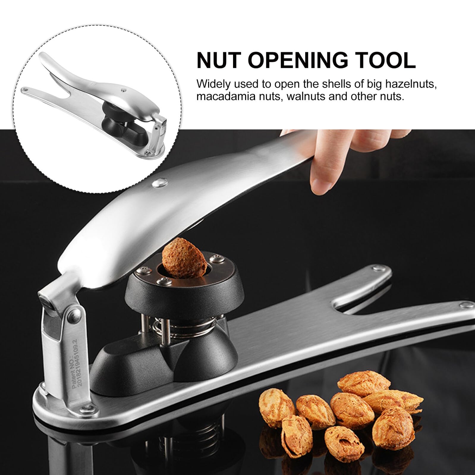 OUNONA Strumento per Aprire Castagne in Acciaio Resistente Pinza Leggera e Versatile per Noci Mandorle Nocciole e Frutta Secca Utensile Durevole e Facile da