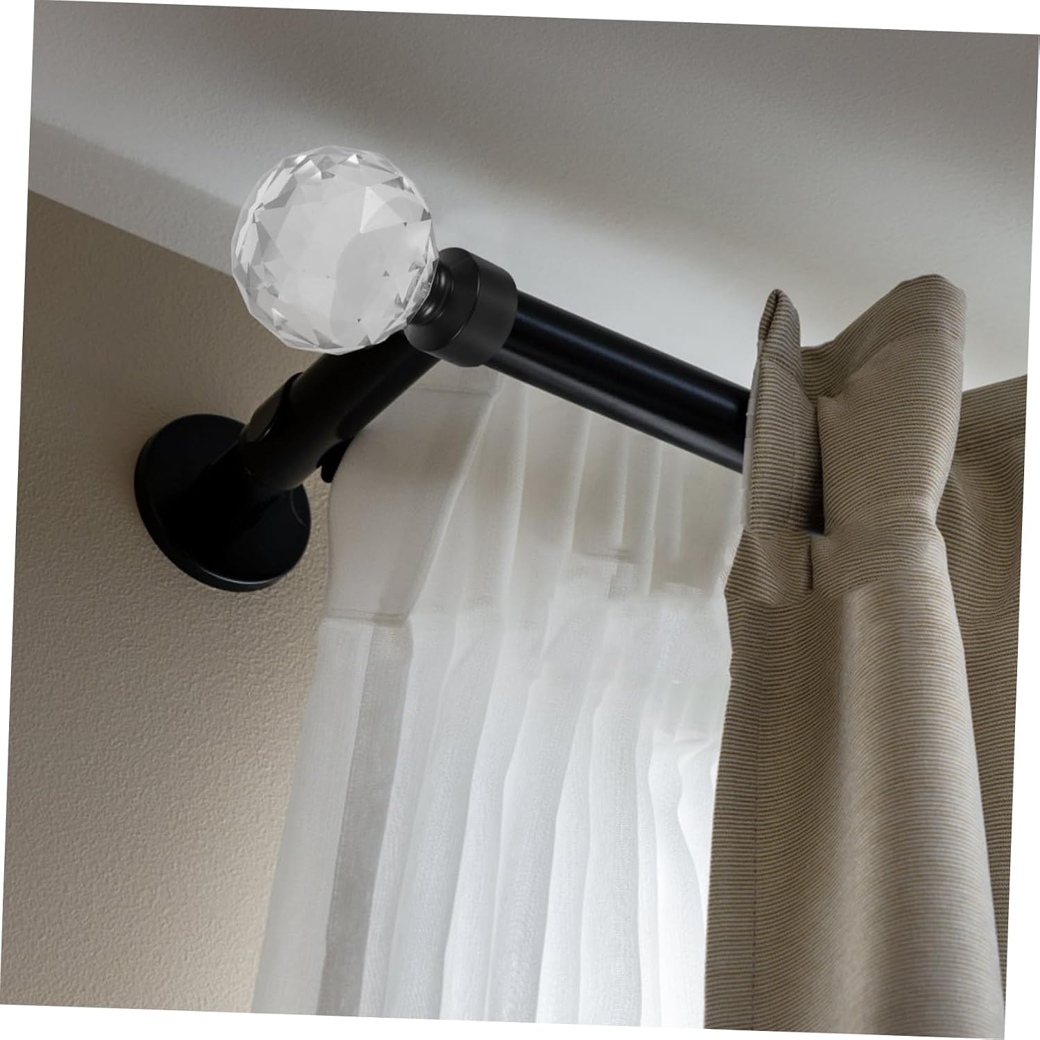 PRETYZOOM Curtain Rod Ends Decorative Black Finials for Home Retro Design for Bedroom Apartment Dorm Easy to Install for Roman Rods