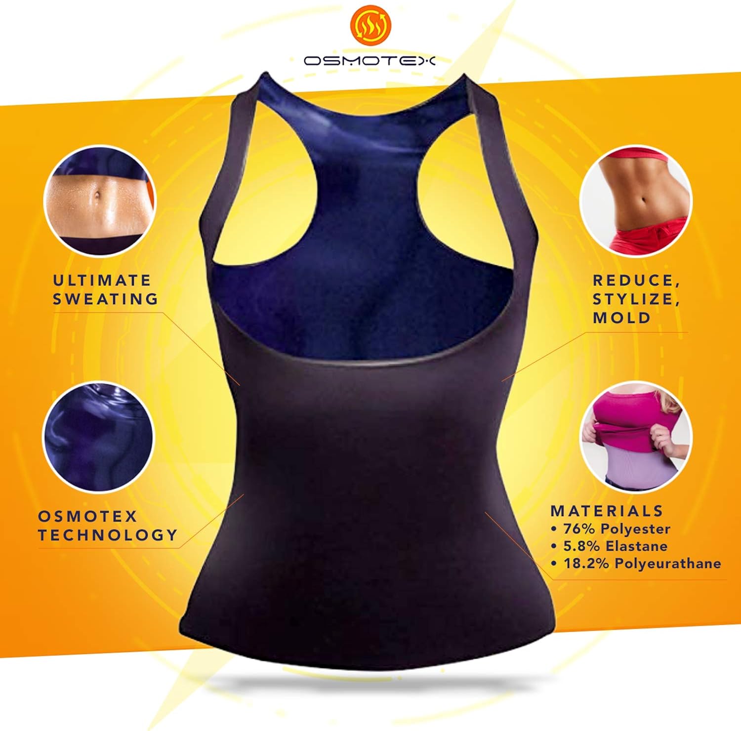 Power Slender for Women Sweat Shaping Vest with Osmotex Technology Lightweight - Better Than Neoprene : Sports & Outdoors