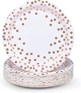 Piatti Di Carta Biodegradabili 50 Pz - 18cm, 300g/m² - Per Feste, Picnic E BBQ - Foto 7